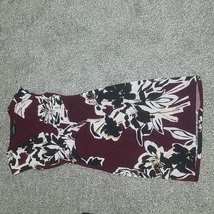 Maroon Floral Midi Dress